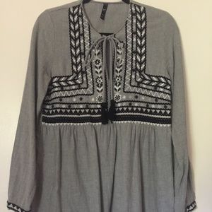 Zara Embroidered Mini Dress